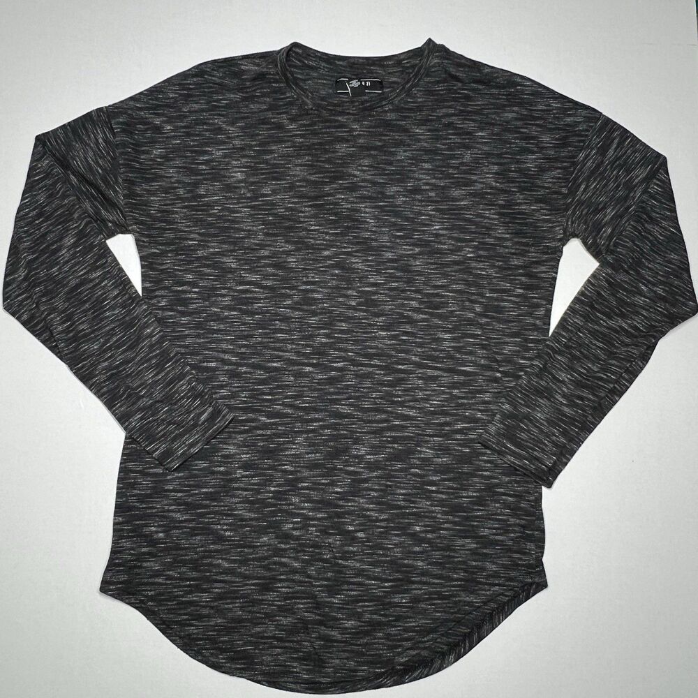 Mens Forever 21 Long Sleeve Gray/Black Lightweight Shirt Size  L ,Large